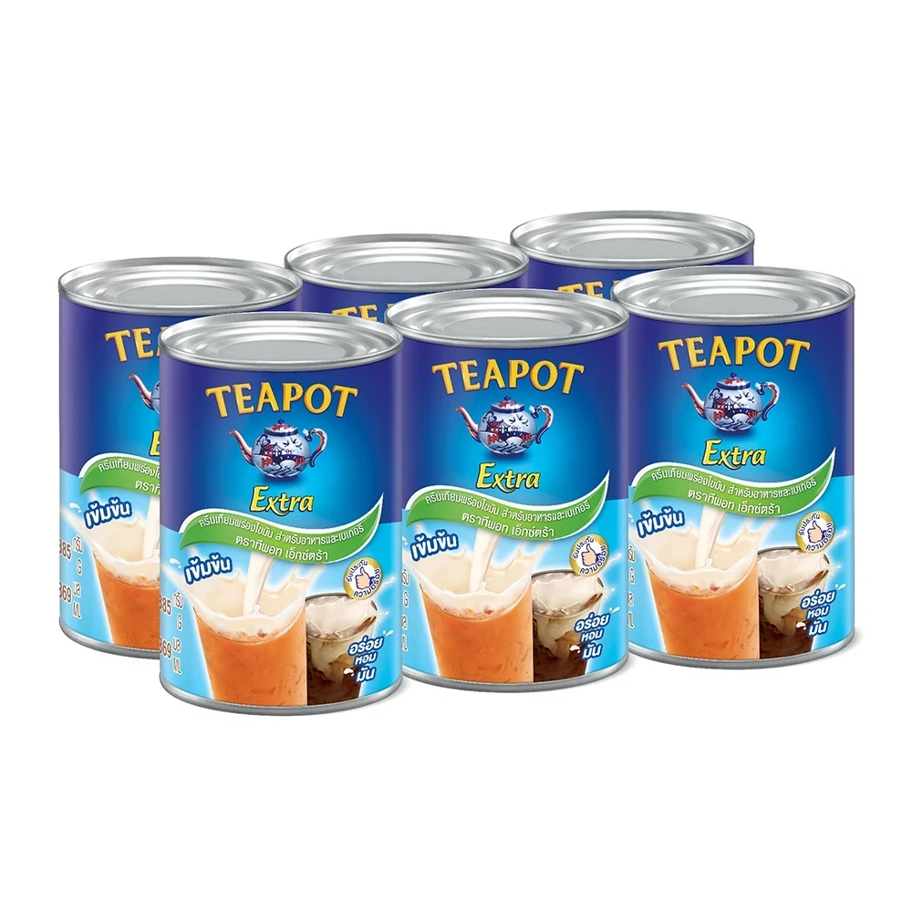 นมข้นจืดเอ็กซ์ตร้า Teapot 12 กระป๋อง